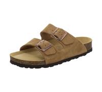 AFS-Schuhe 2100 - Sandalias para Mujer de Piel auténtica, Mulas cómodas con Plantilla, Zapatillas de Estar por casa, Hechas a Mano en Alemania, Color coñac, Talla 44 EU
