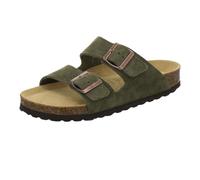 AFS-Schuhe 2100 - Sandalias para Mujer de Piel auténtica, Mulas cómodas con Plantilla, Zapatillas de Estar por casa, Hechas a Mano en Alemania, Color Musgo, Talla 37 EU