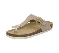 AFS-Schuhe 2107, sandalia moderna para mujer, de piel, cómodas pantuflas con plantilla fabricadas en Alemania, Nubuck de arena, 40 EU