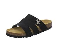 AFS-Schuhe 2113, cómodas zapatillas de mujer de piel auténtica, prácticas zapatillas de trabajo, zapatillas de casa, hechas a mano en Alemania, Negro Terciopelo, 41 EU