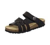 AFS-Schuhe 2120 Sandalias de mujer de piel con cierre de velcro, cómodas zapatillas para mujer con plantilla, fabricadas en Alemania, Mármol negro., 38 EU