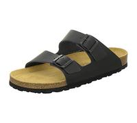 AFS-Schuhe 3100 cómodas zapatillas de piel para hombre, zapatillas de trabajo, fabricadas en Alemania, Negro Cuero Liso, 42 EU