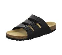 AFS-Schuhe 3133 Pantolette unisex para hombre y mujer, cómodas, zapatillas de trabajo deportivas, fabricadas en Alemania, Negro Cuero Liso, 42 EU