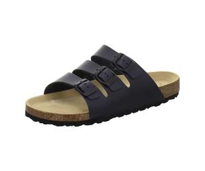 AFS-Schuhe 3133 Pantolette unisex para hombre y mujer, cómodas, zapatillas de trabajo deportivas, fabricadas en Alemania, Cuero liso azul marino, 38 EU
