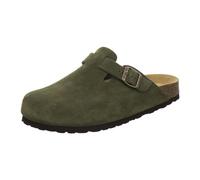 AFS-Schuhe 3900 Zuecos para hombre, cómodas zapatillas para hombre, pantuflas de piel, fabricadas en Alemania, verde musgo, 45 EU