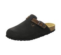 AFS-Schuhe 3900 Zuecos para hombre, cómodas zapatillas para hombre, pantuflas de piel, fabricadas en Alemania, Nubuck Negro, 43 EU