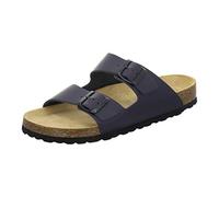 AFS-Schuhe Cómodas pantoletas, sandalias y zapatillas de casa para hombre de cuero - Tallas 36-50 - Fabricado en Alemania, azul marino, 45 EU