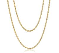 AFSTALR Cadena de cordón trenzado de acero inoxidable para hombre, 2/2,5/3/4 mm de ancho, cadena para hombres 45/50/55/60/70 cm, 50.00, Acero inoxidable