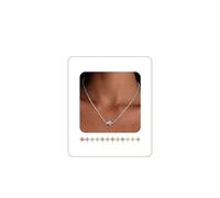AFSTALR Collar para Mujer Plata Diciembre Collar con Piedra Natal de Diamante Simulado Regalo de Cumpleaños para Mujeres Niñas Madre 40+5cm