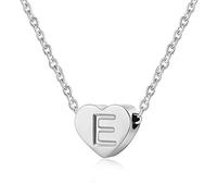 AFSTALR Herz Buchstabe E Initial Kette für Frauen Silber Personalisierte Mädchen Tiny Initial Alphabet Love Choker Halskette
