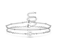 AFSTALR Pulsera con letras para mujer, oro y plata, con grabado de oblea, iniciales de la A a la Z, letras, pulseras personalizadas, joyas de oro, regalo para mujeres, Acero inoxidable