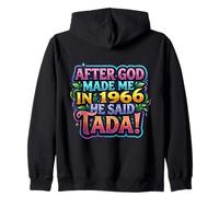 After God Made Me In 1966 He Said Tada Fiesta de cumpleaños para Mujer Sudadera con Capucha