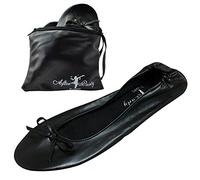 After Party Pumps® Zapatos de mujer plegables con funda para el transporte, 3 gamas, originales con lentejuelas de animales, Black, 40/41 EU