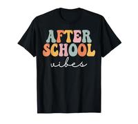 After School Vibes Retro Groovy Women Back to School Camiseta