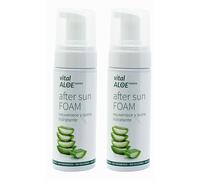 After Sun Aloe Vera Foam 2x150 ml | Espuma Hidratante Natural con Aloe Vera 100% Puro | After Sun Facial y Corporal Vegano, Sin Parabenos ni Sulfatos | Ideal Para Después del Sol y Depilación