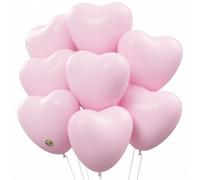 AFTERLOON - Globos biodegradables, 24 unidades, color rosa pastel, 30,5 cm, en forma de corazón, grueso, extrafuerte, látex natural, flotador de helio, propuesta, matrimonio, amor, baby shower