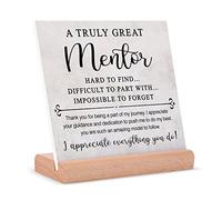 Afterprints Regalos de mentor para mujeres y hombres, letrero de agradecimiento, placa con soporte, para dejar ir a la jubilación, jefe de agradecimiento, compañero de trabajo, profesor, consejero,