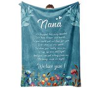 Afterprints Regalos para Abuela, Manta con Flores y Letras Impresas, Regalos de cumpleaños para Abuela, Regalos para Abuela de Nietos en el día de la Madre, Navidad, Mantas Suaves de 50 x 60 Pulgadas