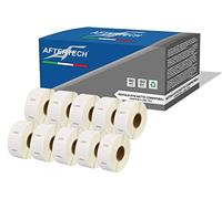 Aftertech 10 x 2525 25 x 25 mm Rollos de etiquetas adhesivas compatibles (750 etiquetas/rollo = 7500 totales) para Dymo LabelWriter Seiko SLP etiquetadoras impresoras S0929124 10 x 2525