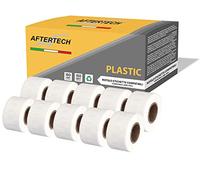 Aftertech 10 x 99010P 28 x 89 mm rollos de etiquetas plásticas impermeables adhesivas compatibles (130 etiquetas/rollo = 1300 totales) para etiquetadoras impresoras Dymo LabelWriter 10 x 99010PLA