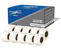 Aftertech 10x 99017 12,5x51mm Rollos de etiquetas adhesivas compatibles (220 etiquetas/rollo = 2200 totales) para Dymo LabelWriter Seiko SLP etiquetadoras impresoras S0722460 10x99017