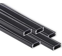 AFTERTECH 5 x 2 metros (10 m) 1506N 15 x 6 mm Perfil de aluminio negro para tiras LED Tiras LED de 2 m 2 m + cubierta (5 x 2 metros 1506 negro transparente)