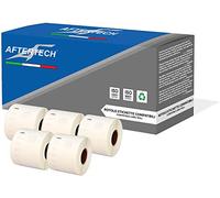 Aftertech 5 x 99015 54 x 70 mm rollos de etiquetas adhesivas compatibles (320 etiquetas/rollo = 1600 totales) para Dymo LabelWriter Seiko SLP etiquetadoras impresoras S0722440 5 x 99015