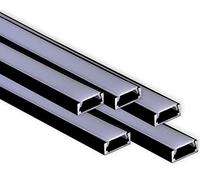 AFTERTECH 5x 2 metros (10M) 1506N 15x6mm PERFIL DE ALUMINIO NEGRO PARA TIRAS DE LUCES LED, BARRA RÍGIDA 2M 2MT + COBERTURA (5x 2 metros 1506negro niebla)