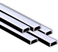 Aftertech 5x 2 metros (10M) 1506N 15x6mm Perfil de aluminio negro para tiras LED, barra rígida de 2 m, 2 m + cubierta (5x 2 metros 1506negro leche)