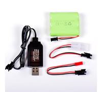 AFTERTECH Paquete de batería Ni-MH 3,6 V 2400 mAh 52 x 44 x 15 mm con Cable de Carga USB y Conector SM 2P KET JST E3E1