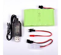 AFTERTECH Paquete de batería Ni-MH 7,2 V 2400 mAh 87 x 52 x 15 mm con Cable de Carga USB y Conector SM 2P Ket JST E3E4