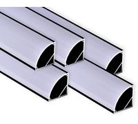 AFTERTECH - Perfil de aluminio en ángulo negro, 5 x 2 m (10 m), 1616 N, 16 x 16 mm, para cinta LED de barra rígida + tapa (1616 niebla negra)