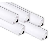 AFTERTECH - Perfil de ángulo de aluminio de 5 x 3 m (15 m) 1616 16 x 16 mm para tira LED barra rígida + tapa (niebla)