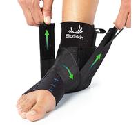 AFTR con tobillera de gel - control de la hinchazón, alivio del dolor y estabilización después de lesiones - por BioSkin, XL - 2X-Large, Negro, 1