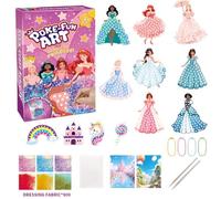 Afufu Poke Art Manualidades Juguetes Niñas 4 5 6 7 8 9 Años, Kit DIY con 8 Princesas, Crafting Kit Arte Creativo Infantil, Actividades Creativas Juegos Educativos, Cumpleaños Regalo Chicas 3-12 Años