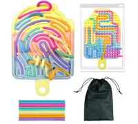 Afufu Tablero Sensorial de Silicona de Doble Cara con 12 Cordones y Bolsa, Antiestres Actividad Juguetes Sensoriales Autismo Ansiedad Adultos Niños 3+, Paneles Sensoriales Montessori Juegos de Viaje