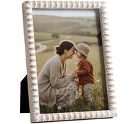 Afuly Marco de Imagen 13x18 cm Blanco Antiguo Granja Boho Narco de Fotos Madera Perlas Marco de Pintura Escritorio Pared Sala de Estar Boda Mudanza Aniversario Regalos Para Mujeres Pareja Mama Amigos