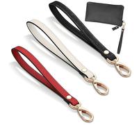 AFUNTA 3 correas de muñeca de cuero de 8 pulgadas, llavero de correa de mano de repuesto para monedero, cartera, bolsa de mano, CM