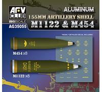 AFV Club AG35055 US M1122 & M454 155mm Conchas de artillería (aluminio) 1:35 Kit de modelo