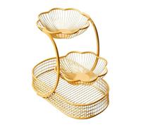 AFXGUSD Cesta para Frutas, Frutero Decorativo de Varios Niveles para Encimera de Cocina, Ideal para Guardar Frutas, Verduras Y Aperitivos en La Mesa Del Comed, Oro, tal como se describe
