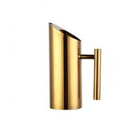 AFXGUSD Jarra de Acero Inoxidable con Vertedor Antidesbordamiento Mango Resistente y Acabado Pulido Apta para Servir Líquidos Cocina Doméstica Elegantes, 1L, Straight Gold