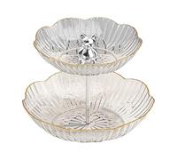 AFXGUSD Soporte para Pasteles, Expositor, Bandeja para Servir, Estante para Alimentos, Clear M 2 Tier, Individual