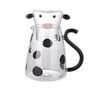 AFXGUSD Tetera Adorable, Jarra Transparente, Cafetera, Hervidor de Leche/Calentador de Té Portátil de Vidrio con Forma, Perfecto para Un Regalo, PEQUEÑa, Individual