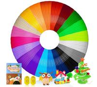 AFXXE Filamento PLA 1.75,20 Colores, 200m-Lapiz 3D Para Niños Filamento Con Juego de Plantillas Para Niños y Adultos, Filamento PLA Boligrafo 3D Para ODRVM, Tecboss, Filamento 3D Para Pluma Impresora