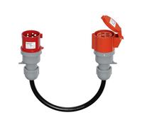 AFYEEV Adaptador CEE, Adaptador CEE 32 A macho a 16 A hembra, 5 pines, longitud 0,5 m, IP44, para Camping, Caravana