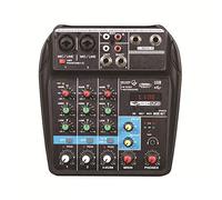 AFYH Mesas de Mezcla de Estudio, 4 Canales Enchufe UE/EE. UU. Mezclador de Audio USB Consola mezcladora de Sonido Bluetooth Grabación de Escenario Reunión Suministros de transmisión en Vivo