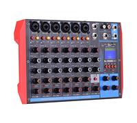 AG- 8 Mesa de mezclas portátil de 8 canales Mezclador de audio digital + alimentación fantasma de 48 V Compatible con conexión BT/USB/MP3