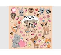 AG Design ADKS 3916 - Adhesivo decorativo para pared (30 x 30 cm), diseño de animales