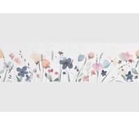 AG Design AWB 8254 - Cenefa autoadhesiva con diseño de flores de acuarela | Decoración autoadhesiva para paredes, muebles, papel pintado, revestimientos de paredes y puertas, lámina multicolor, ancho