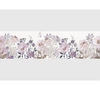 AG Design AWB 8482 - Cenefa autoadhesiva con diseño de flores de acuarela violeta, resistente al agua, decoración para paredes, muebles, papel pintado, revestimientos de paredes y puertas, lámina |